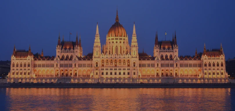 Budapester Parlamentsgebäude in einer Außenansicht